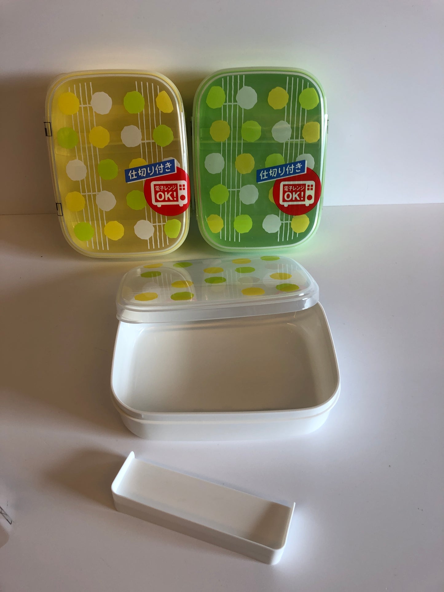 Bento lunch box 650ml pokka dot WHITE