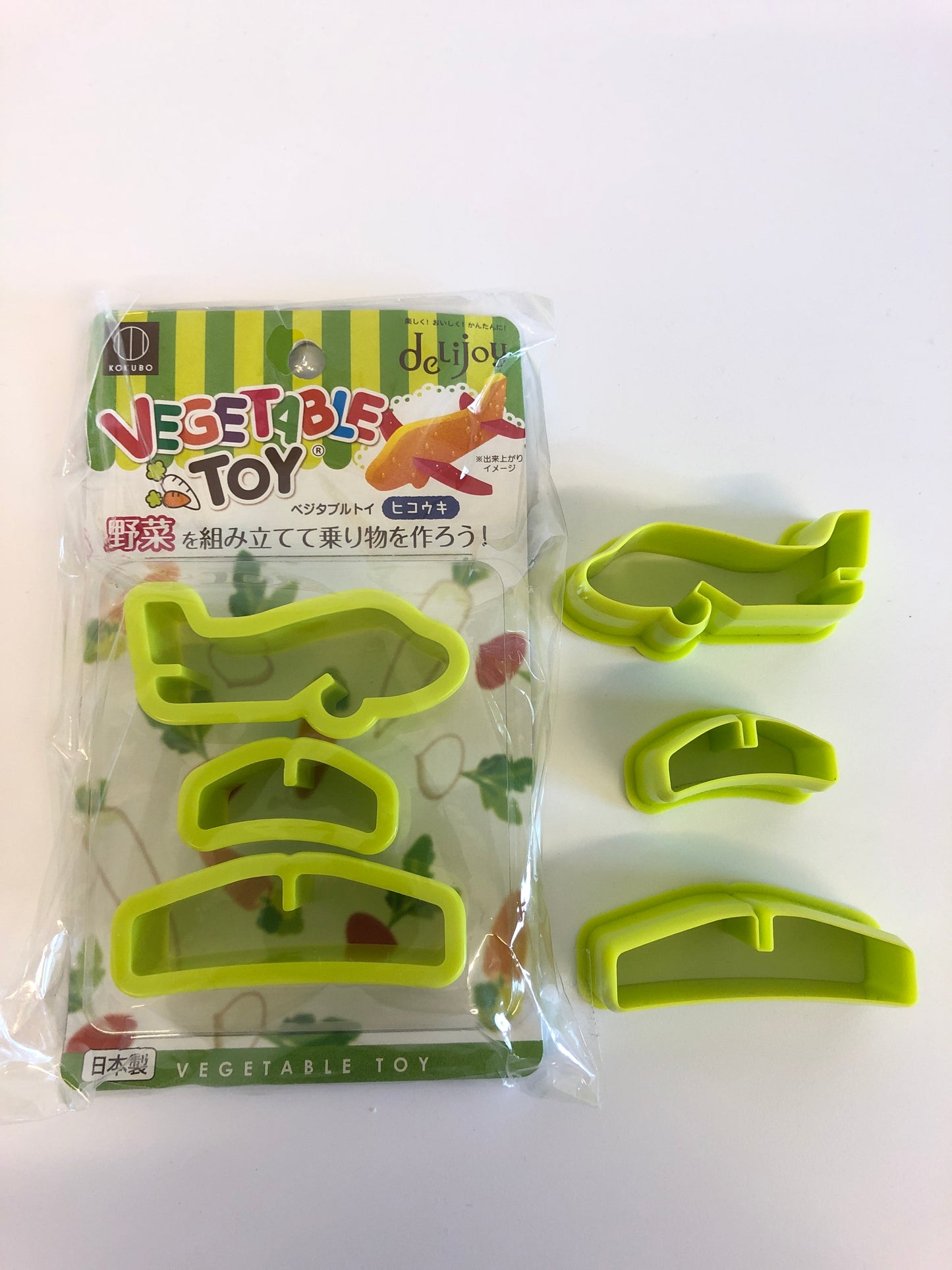 Vegetable Toy - Aeroplane Shpae 3D vegetable cutter mould GREEN