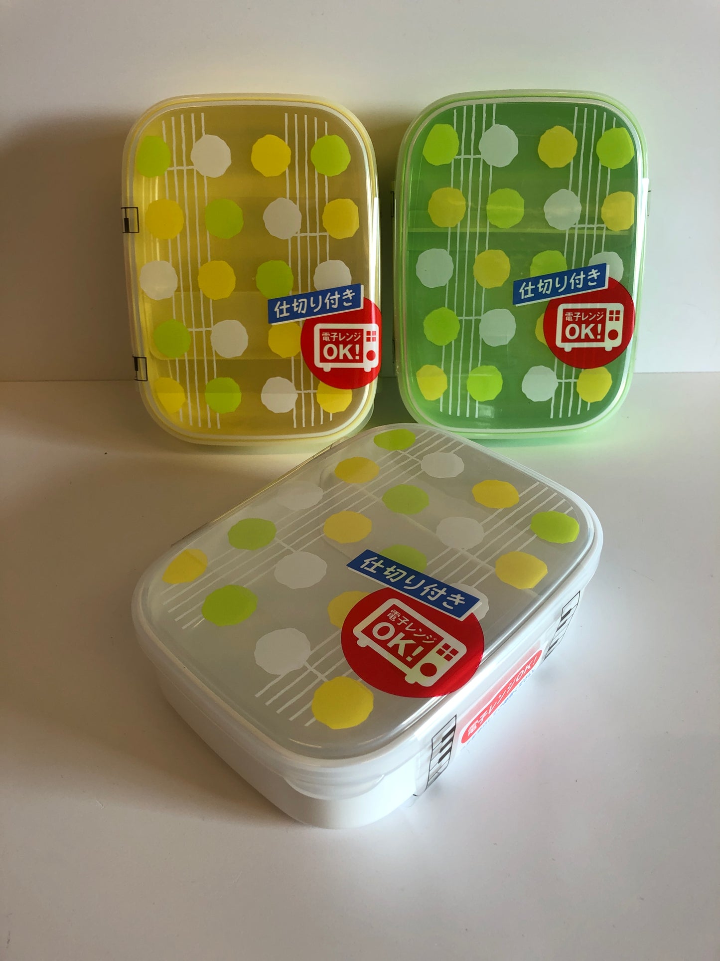 Bento lunch box 650ml pokka dot WHITE