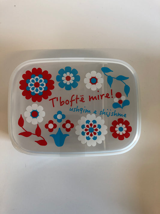Bento lunch box flower pattern WHITE