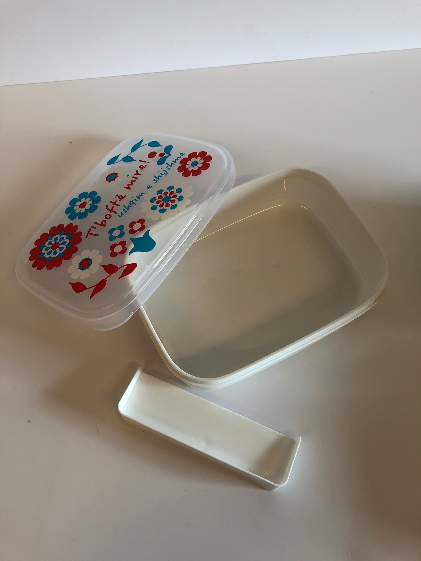 Bento lunch box flower pattern WHITE