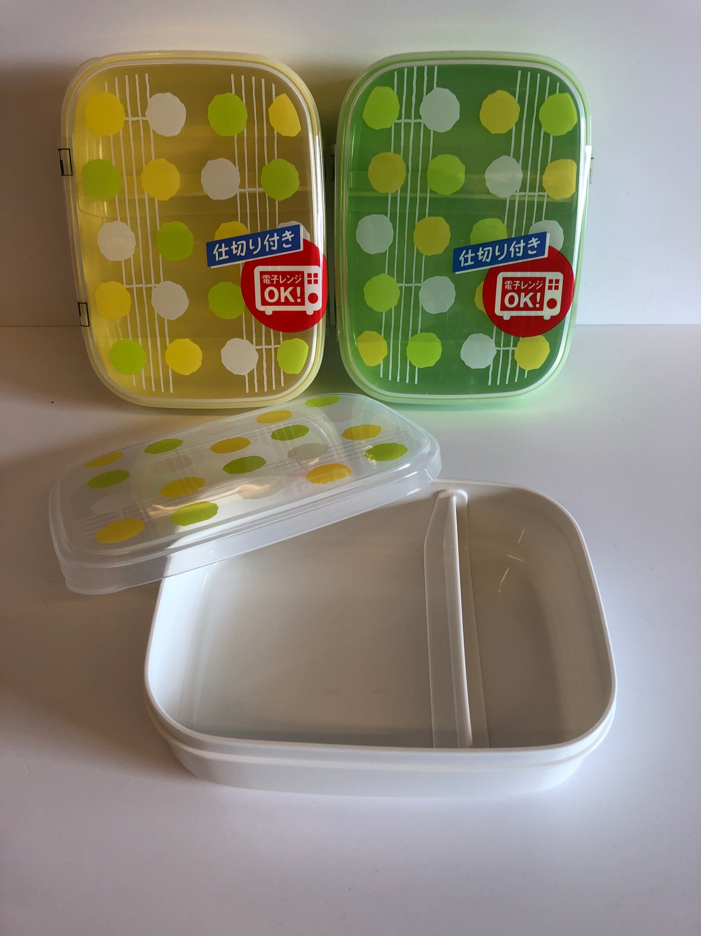 Bento lunch box 650ml pokka dot WHITE