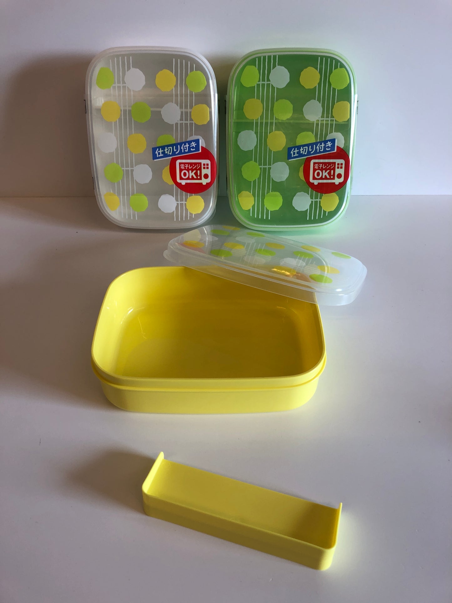 Bento lunch box 650ml pokka dot YELLOW