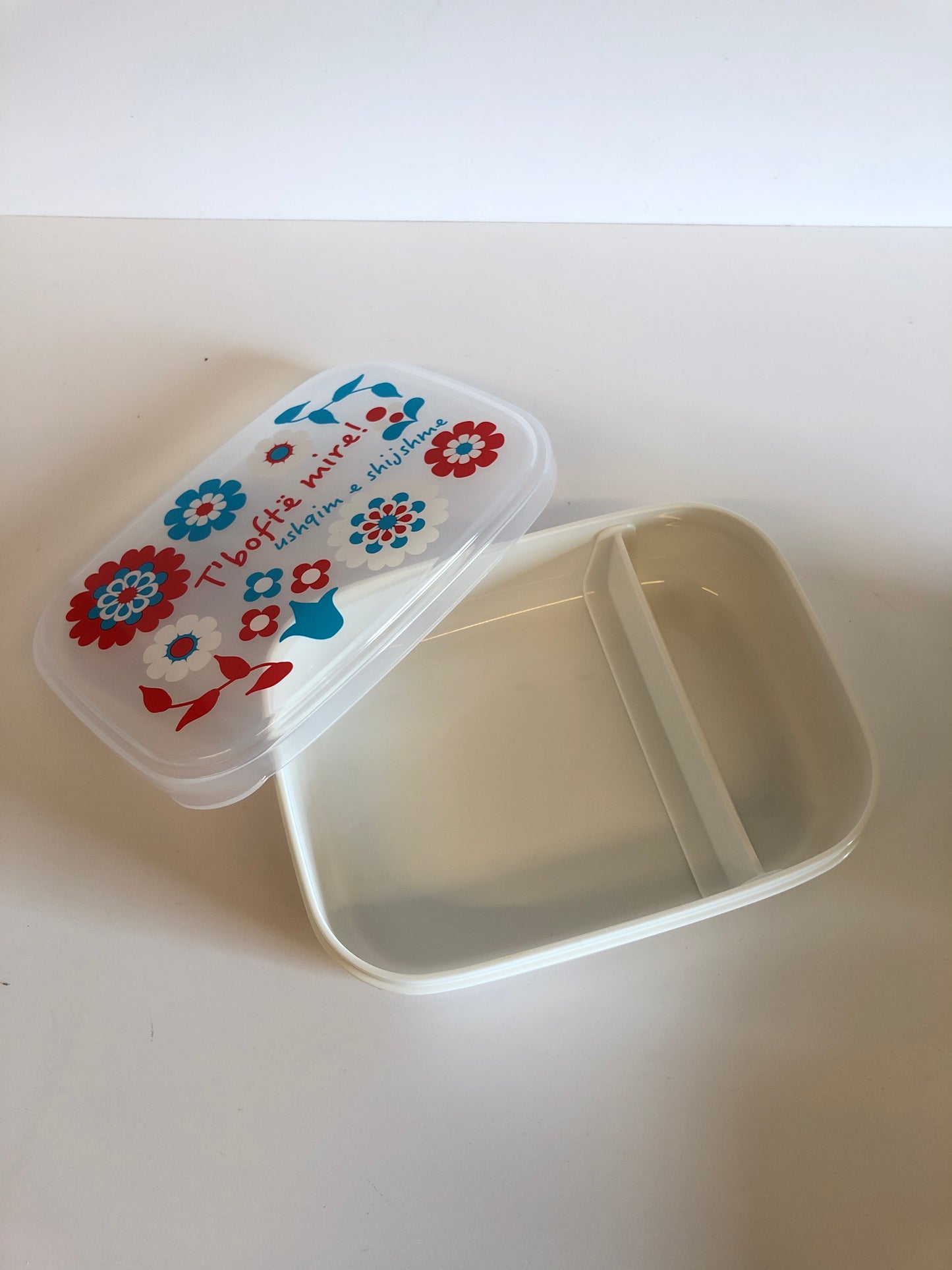 Bento lunch box flower pattern WHITE