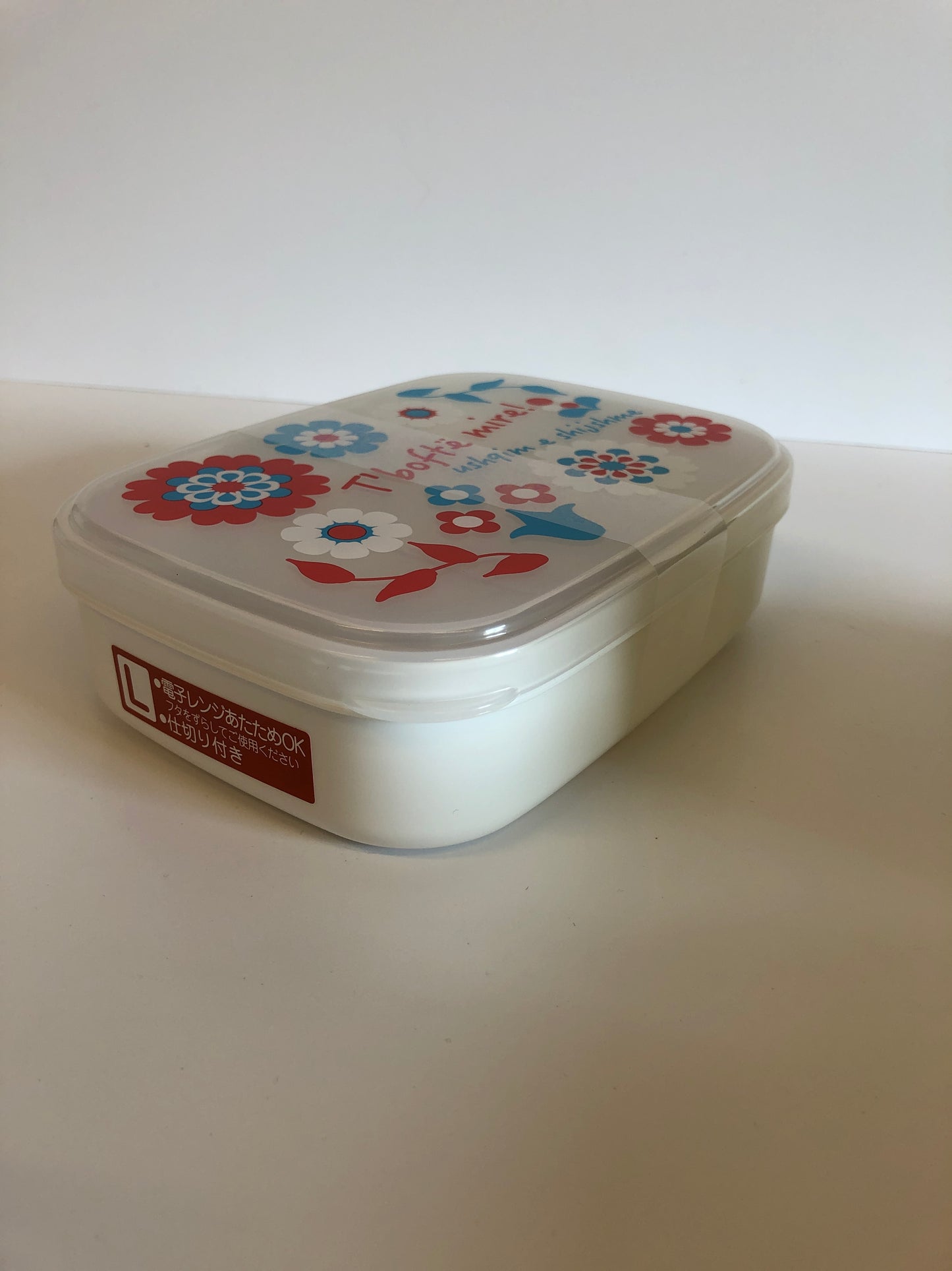 Bento lunch box flower pattern WHITE