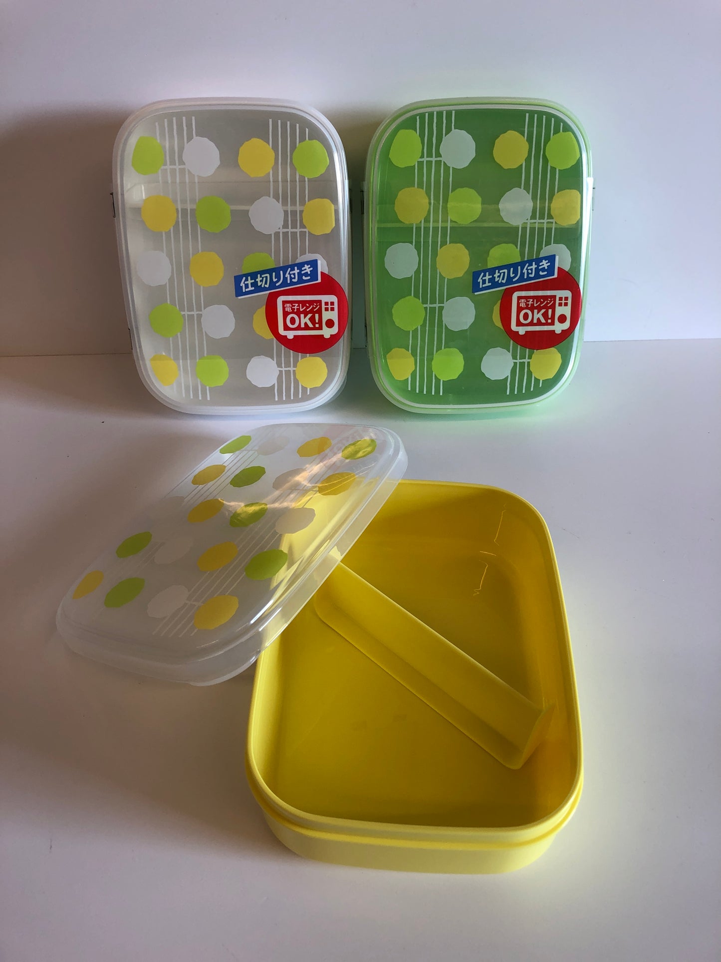 Bento lunch box 650ml pokka dot YELLOW