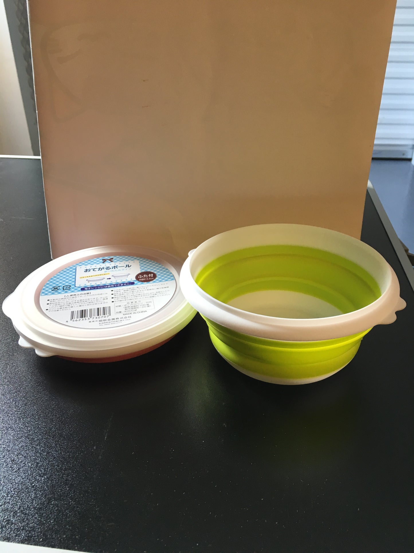 Collapsible Travel bowl with lid PINK