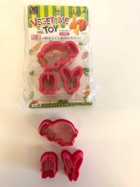 Vegetable Toy - Rabbit Shape 3D vegetable cutter mould PINK