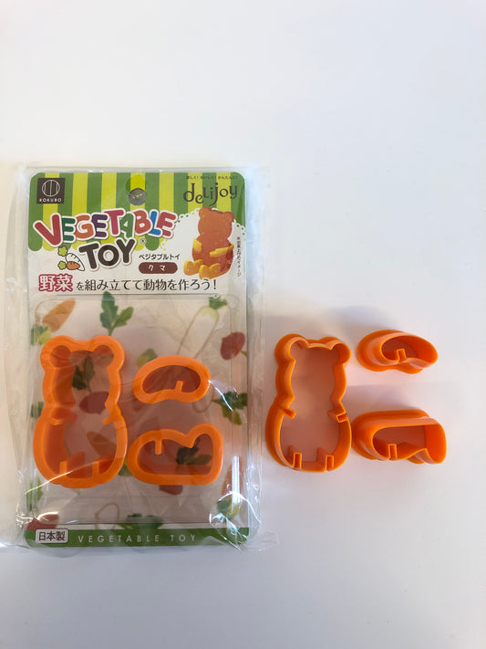 Vegetable Toy - Bear shape 3D vegetable cutter mould ORANGE