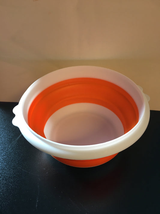 Collapsible Travel bowl with lid ORANGE